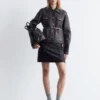 Veste en cuir à poches plaquées