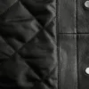 Veste en cuir à poches plaquées