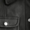 Veste en cuir à poches plaquées