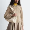 Veste en denim ajustée à fermeture éclair