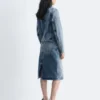 Veste en denim ajustée à fermeture éclair