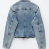 Veste en denim ajustée à fermeture éclair