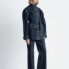 Veste en denim avec ceinture à nouer