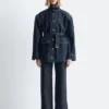 Veste en denim avec ceinture à nouer