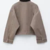 Veste en denim à col en velours côtelé