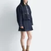 Veste en denim à col en velours côtelé