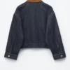 Veste en denim à col en velours côtelé