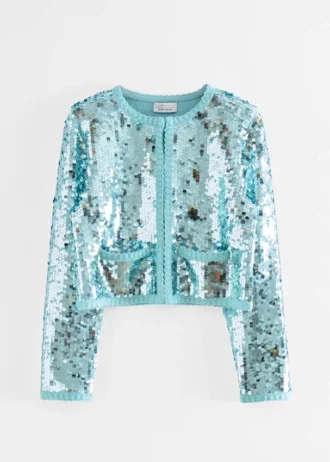 Veste en maille ornée de paillettes