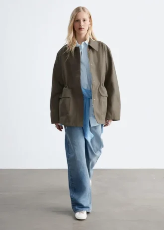 Veste utilitaire oversize à cordon de serrage