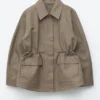 Veste utilitaire oversize à cordon de serrage